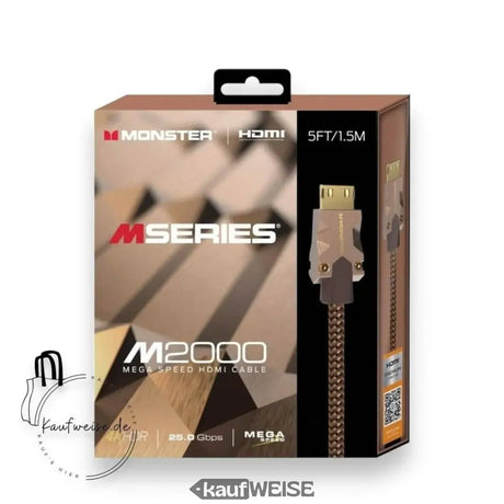Kabel HDMI Monster M2000 Ultra HD (1,5 m) | 4K @ 60 Hz HDR10+ | Wysoka prędkość 25 Gb/s | Złącze V-Grip™