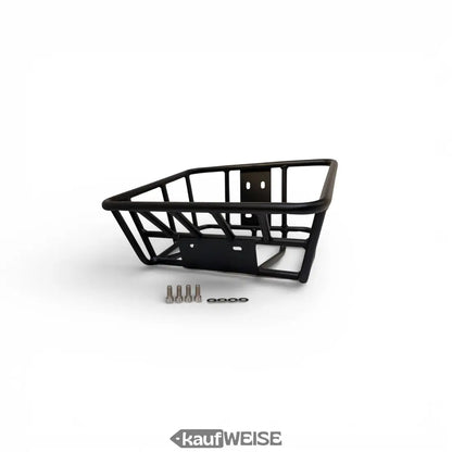 Robuster schwarzer Matt-Metallkorb 35x30x20 cm für E-Scooter & Fahrrad mit Montageset