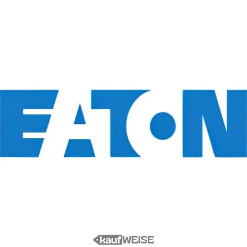 Blauer Eaton-Logo-Sticker mit weißem Punkt und schwarzem Rand