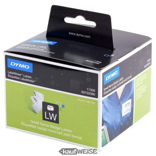 Oryginalne etykiety z imieniem Dymo 11356 (S0722560) | 300 sztuk/rolka | Do LabelWriter 450, 4XL i wielu innych.