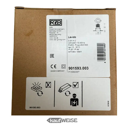 Schwarze Levido D 81 W2 Smart Home Gerätebox mit CE und EAC Labels für RZB LEVIDO LED Einbaustrahler 8W