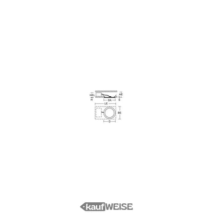 Weiße Keramikspüle mit schwarzem Abfluss und Silberarmatur im Produkt RZB Toledo Flat LED Downlight DALI