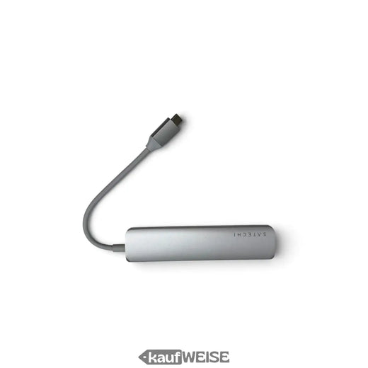 Wieloportowy adapter Satechi V2 Slim USB-C | 4K 60 Hz HDMI i 60 W PD | Srebrny