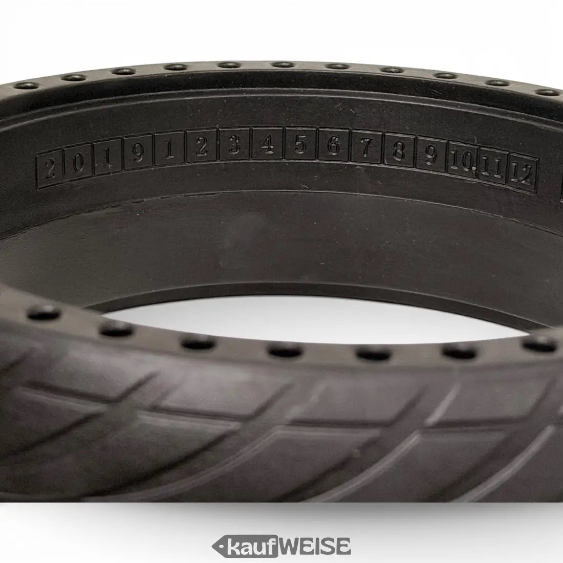 Schwarzer Vollgummireifen Segway-Ninebot ES1/ES2/ES4 8 Zoll, Honeycomb, Profil & Markierungen