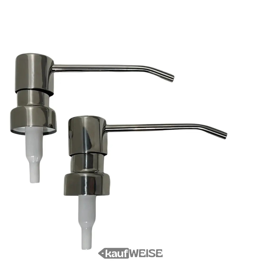 Zwei Edelstahl Seifenspender im Pumpen Set für Bad und Küche