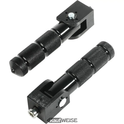 Schwarze klappbare Aluminium Fußrasten für E-Bikes mit 8mm Aufnahme