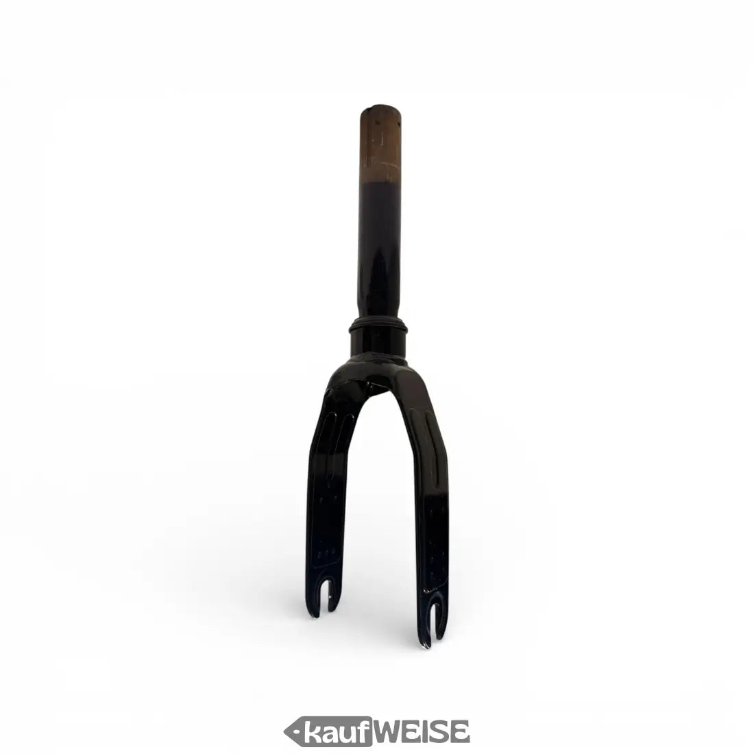 Schwarze Xiaomi Vorderradgabel 33 cm aus Premium-Stahl, glänzender Lack und leicht konische Steuerrohr